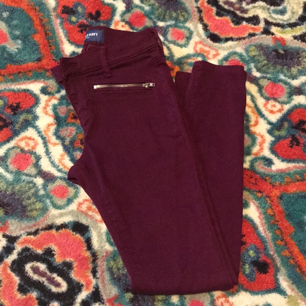 Burgundy Old Navy Skinny Pants